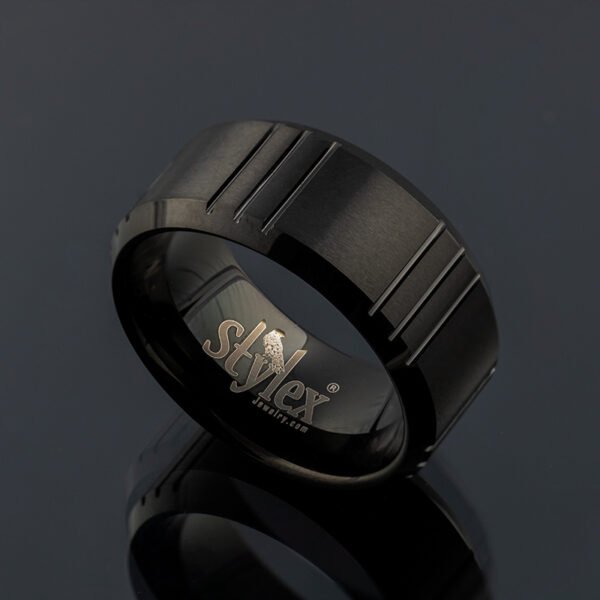 LEVELER 9MM Black Tungsten Carbide Wedding Band