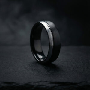 tolino 8mm black white tungsten carbide wedding band