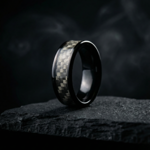 COBRA 10MM Black Gold White Wedding Band