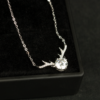 Deer Moissanite 925 Sterling Silver Pendant with Chain