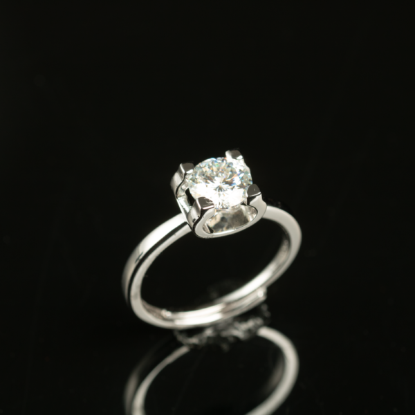nature cushion moissanite 925 sterling silver adjustable size ring