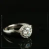 round moissanite 925 sterling silver adjustable size ring