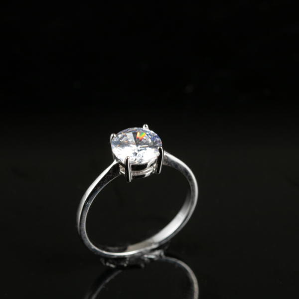 very simple moissanite 925 sterling silver adjustable size ring