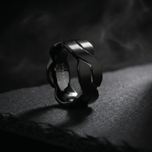 CURVED BLACK 8MM Wedding Band