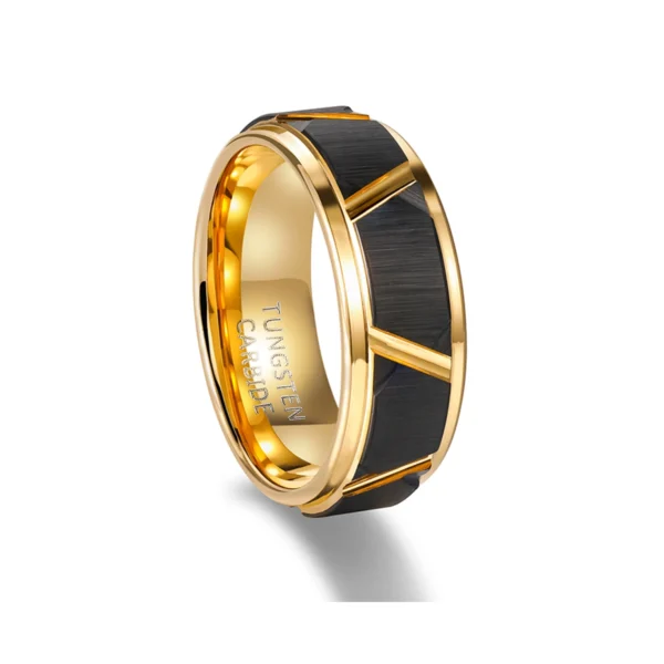 Golden Blacked 8MM Tungsten Carbide Wedding Band - Image 3