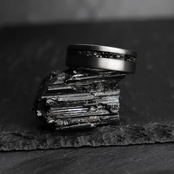 Thor Meteorite 8MM Tungsten Carbide Wedding Band - Image 3