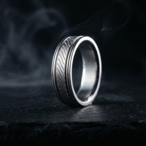 LOMBRA 7MM White Stainless Steel Wedding Band