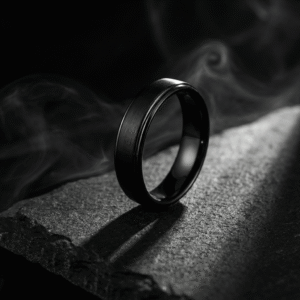 BLACK ELEGANCE 6MM Tungsten Carbide Wedding Band