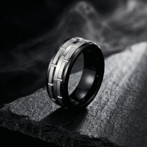 Silver Bricks 8MM Tungsten Carbide Wedding Band
