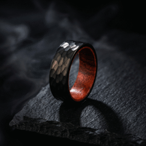TERMA 7mm Black Wood Inlay Tungsten Carbide Wedding Band