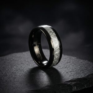 BLACK METORITE 8MM Tungsten Carbide Wedding Band