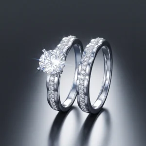 Eternal Vow Bridal Twin Ring Set In 925 Sterling Silver